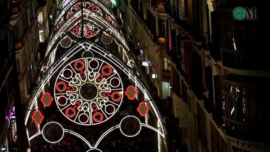 Espectáculo de Navidad con luz y música en la calle Larios