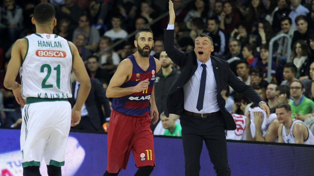 Saras, junto a Navarro durante su etapa como técnico del Zalgiris