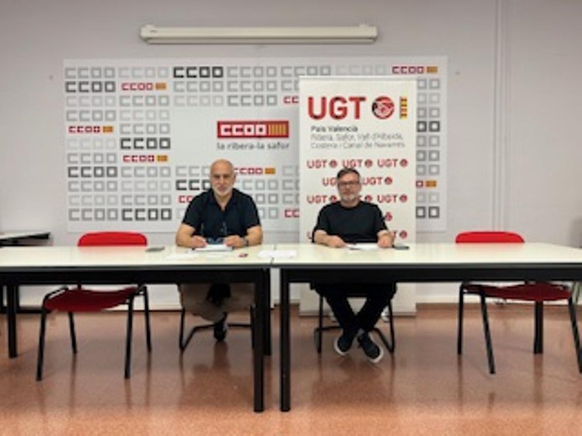 Peticiones y cambios con motivo del dia 1 de mayo por parte de la CCOO y la UGT (Gandia)