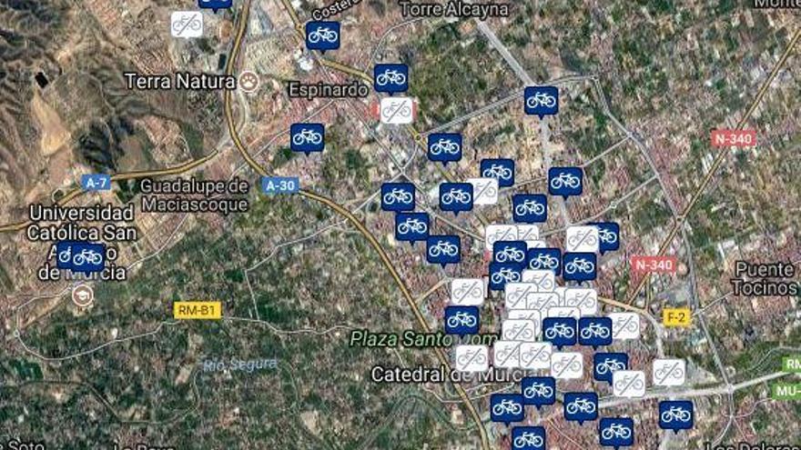 Estaciones de MUyBICI en Murcia.