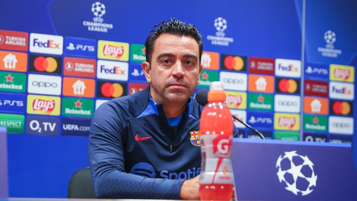 Xavi, en rueda de prensa