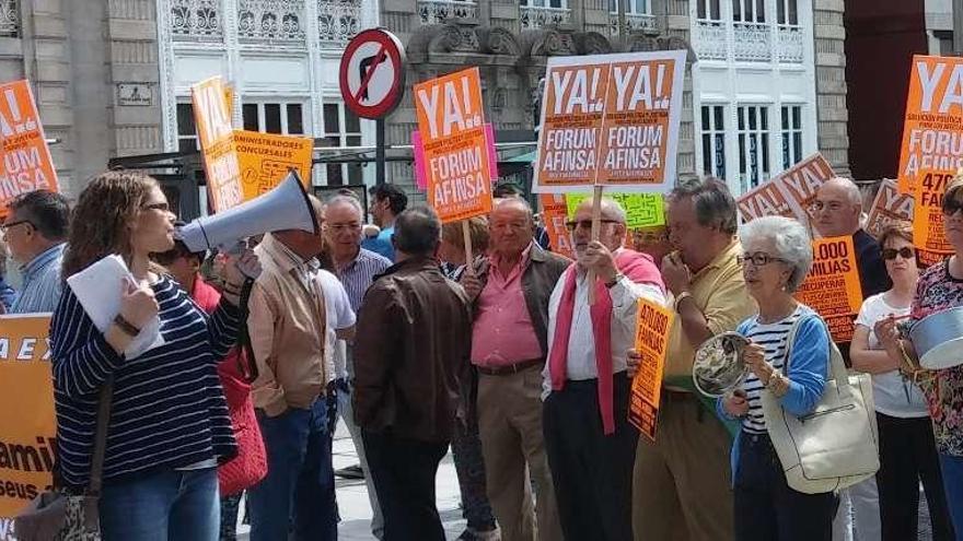 Imagen de archivo de las protestas de los afectados en Vigo. // FdV