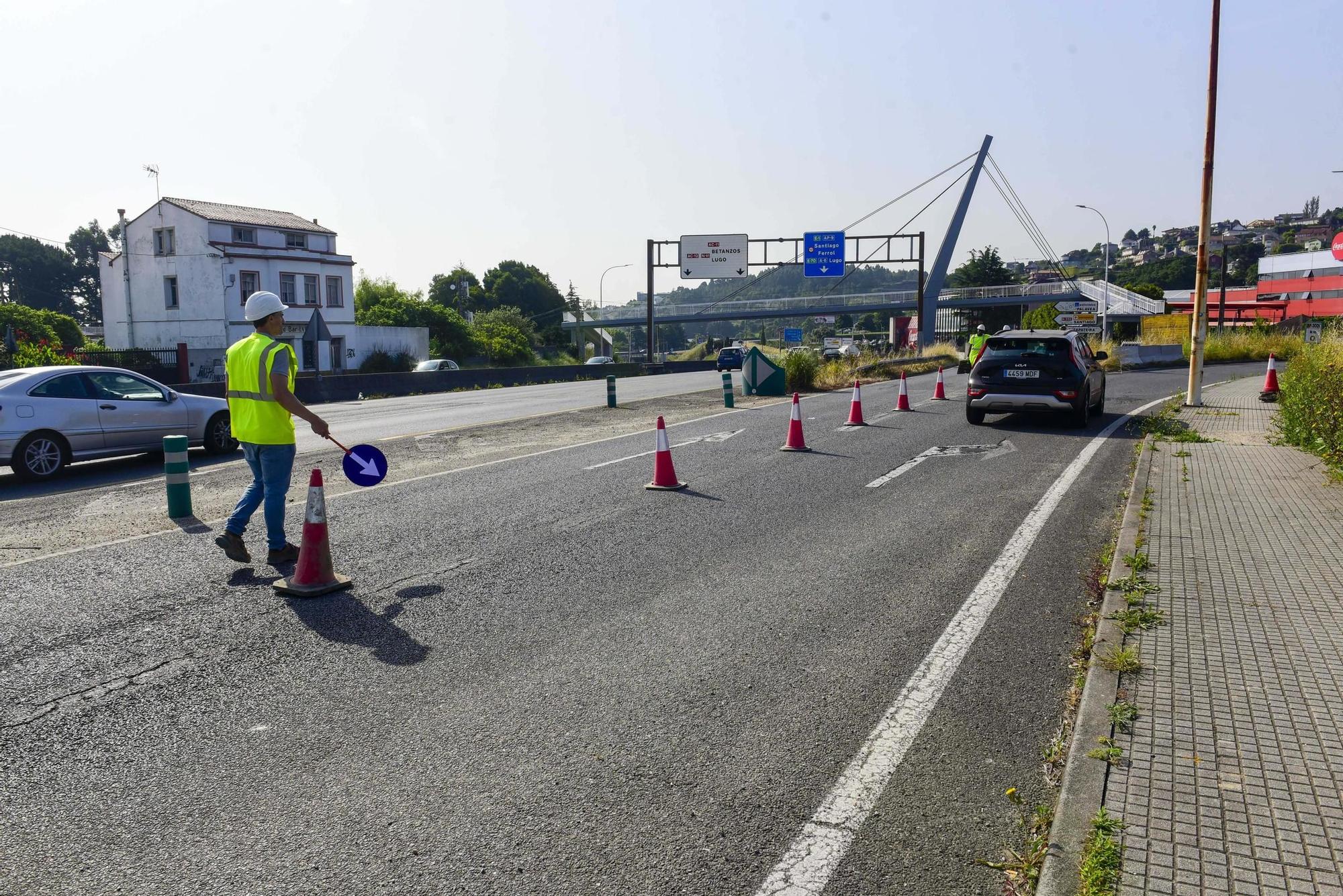 Cortes de tráfico en el acceso a A Zapateira por las obras de remodelación de Alfonso Molina