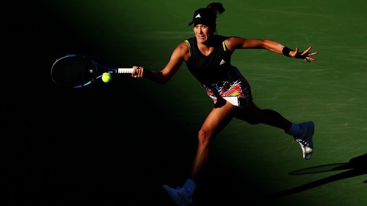 Muguruza, durante su partido en Indian Wells