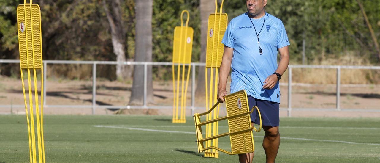 Germán Crespo, en un entrenamiento del Córdoba CF, esta temporada.