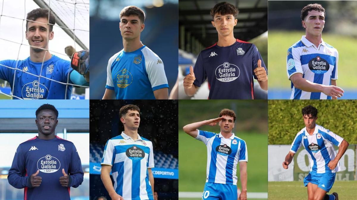 Arriba: Brais, Vilela, Fabi y Quique; abajo: Mane, Hermo, Garrido y Aarón Sánchez