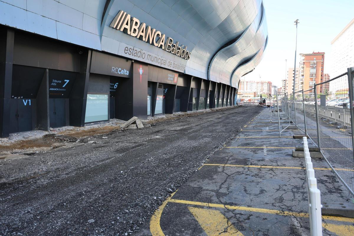 Obras en el entorno del estadio de Balaídos