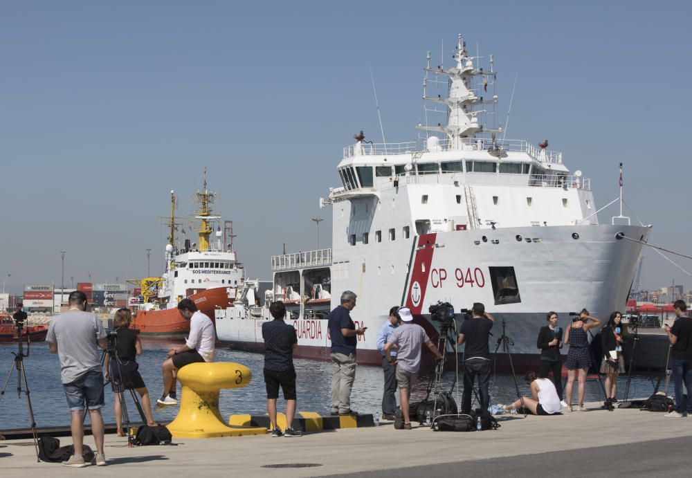 La llegada del Dattilo, el Orione y el Aquarius a València