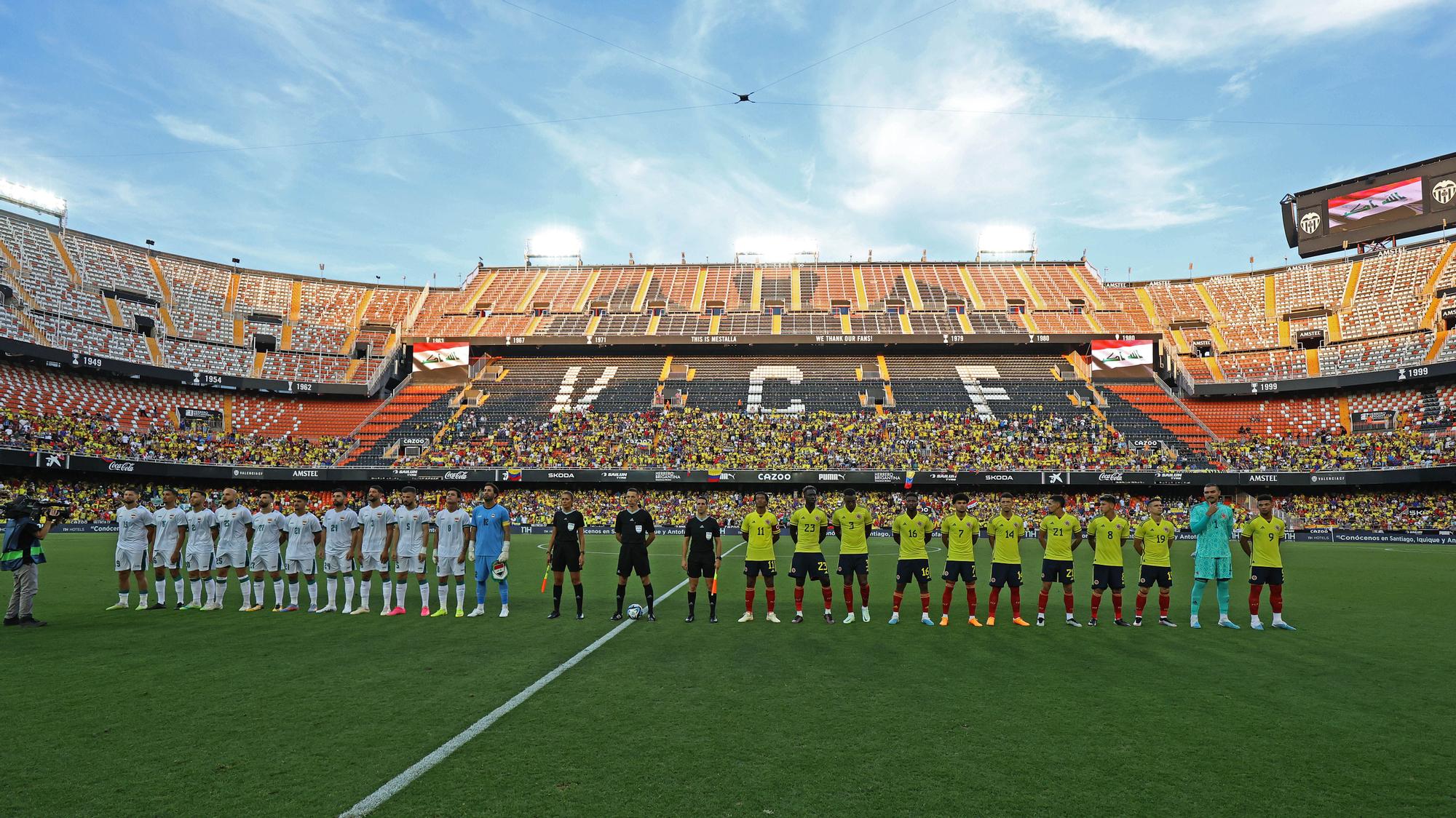 Colombia tiñó de amarillo las gradas de Mestalla