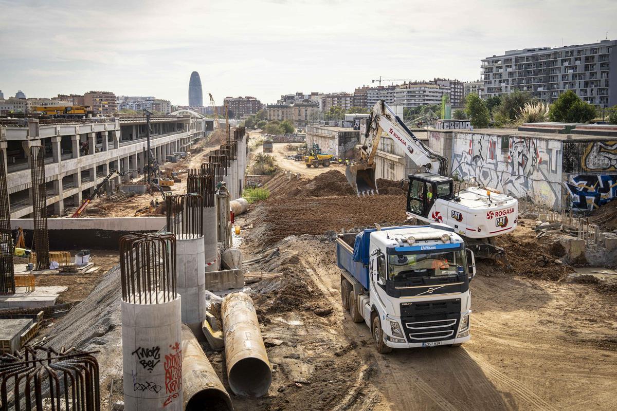 Así están las obras de la futura estación de la Sagrera
