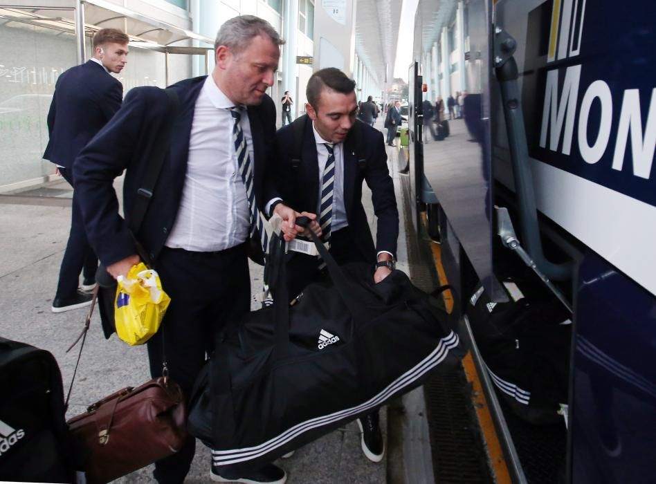 El Celta llega a Vigo tras su derrota en Amsterdam