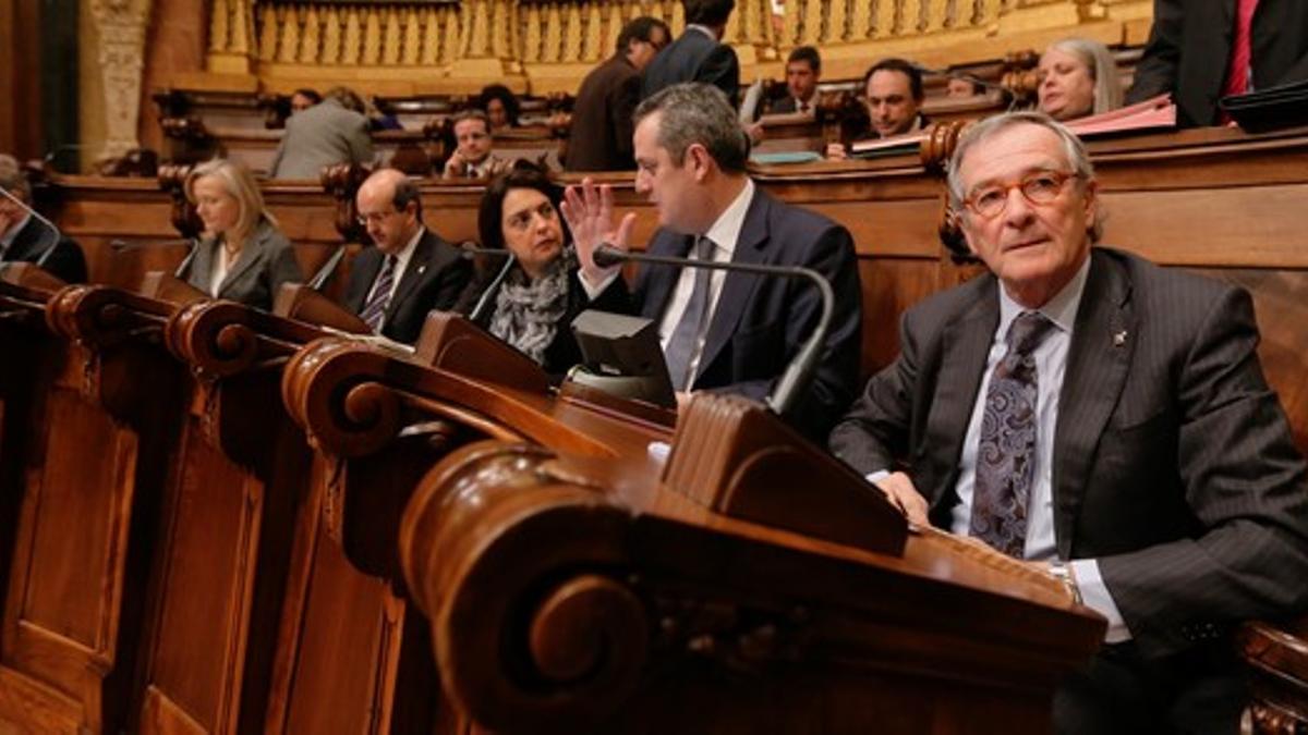 El alcalde de Barcelona, Xavier Trias, durante el pleno de este viernes.