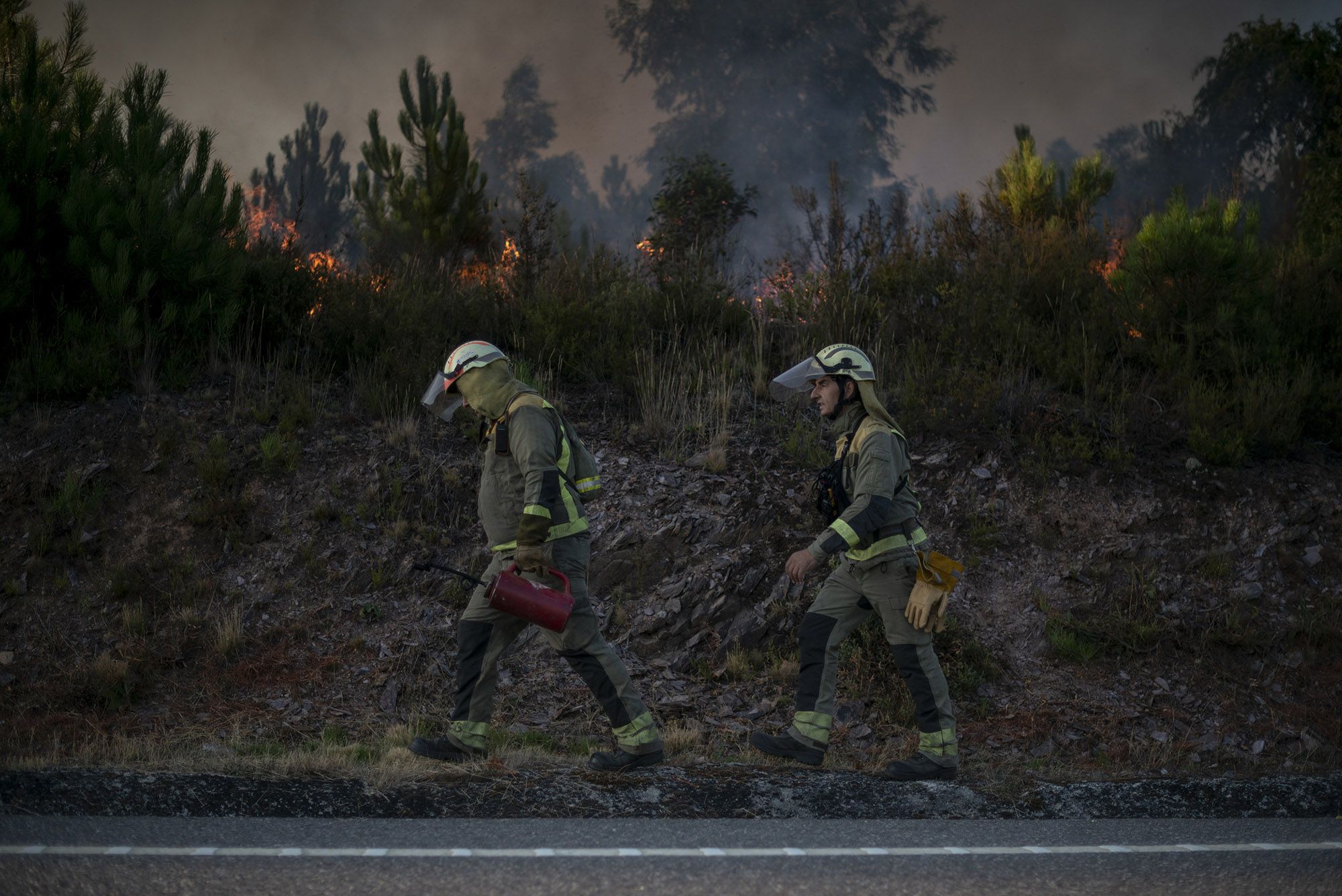 El peligroso incendio de Verín, que llegó a tener entre 10 y 12 focos.