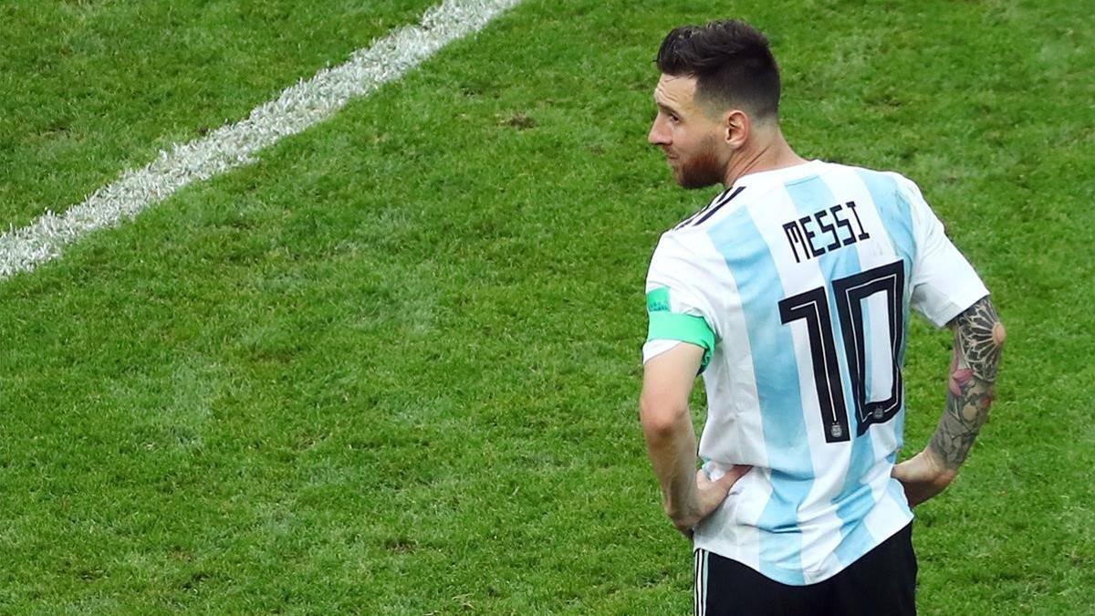 Messi, en Kazán, en su último partido con Argentina el pasado 30 de junio del 2018.