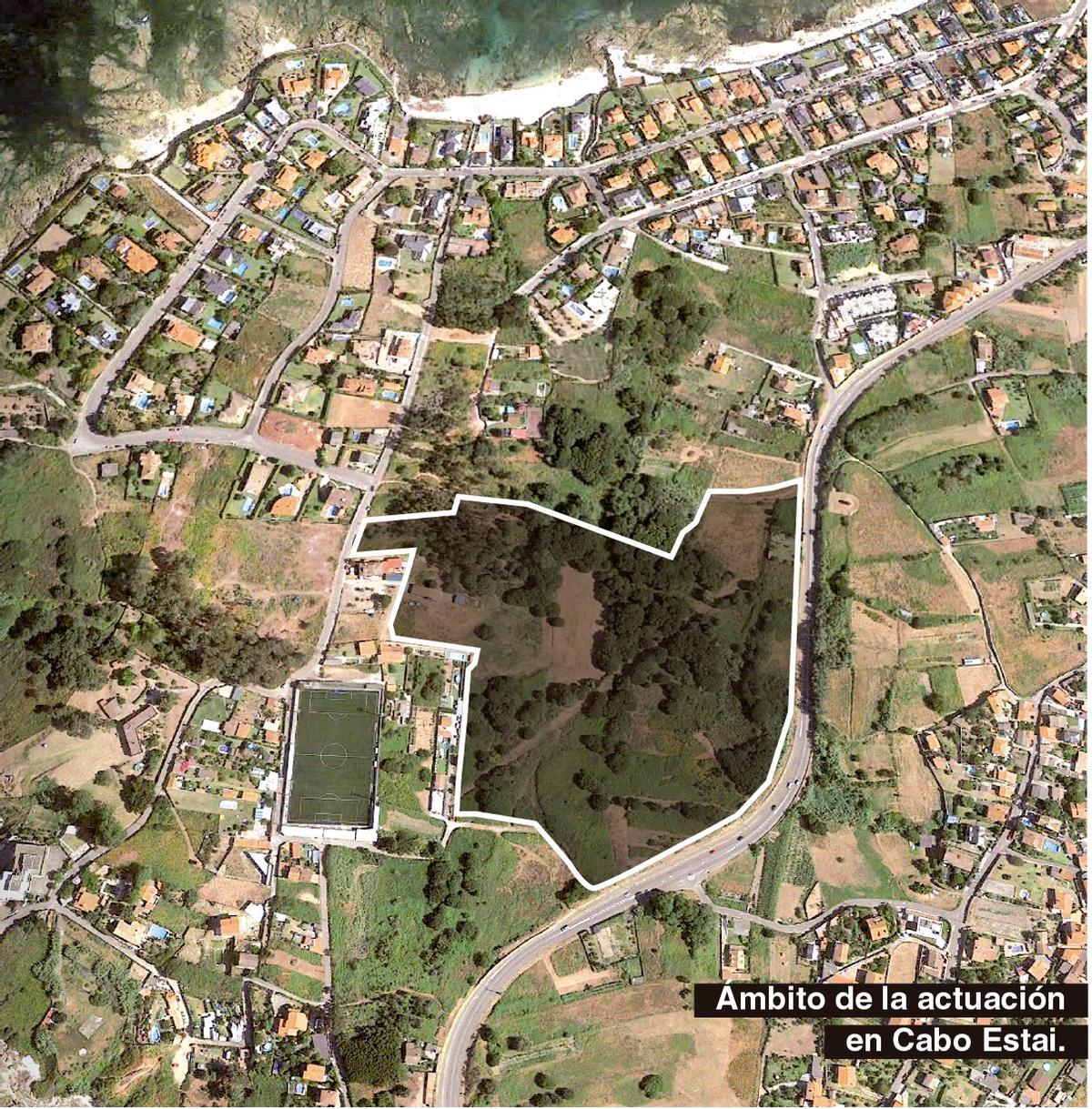 Ámbito de la actuación en Cabo Estai