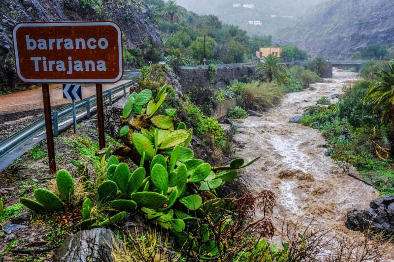 'Filomena' continúa dejando lluvias y llenando presas este jueves en Gran Canaria