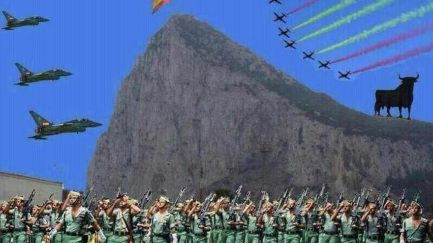 El alcalde de Callosa cuelga en facebook un fotomontaje de la Legión y el Peñón