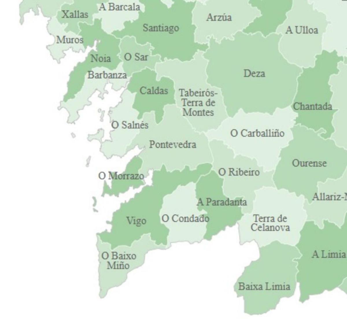 Distintos mapas comarcales en las administraciones