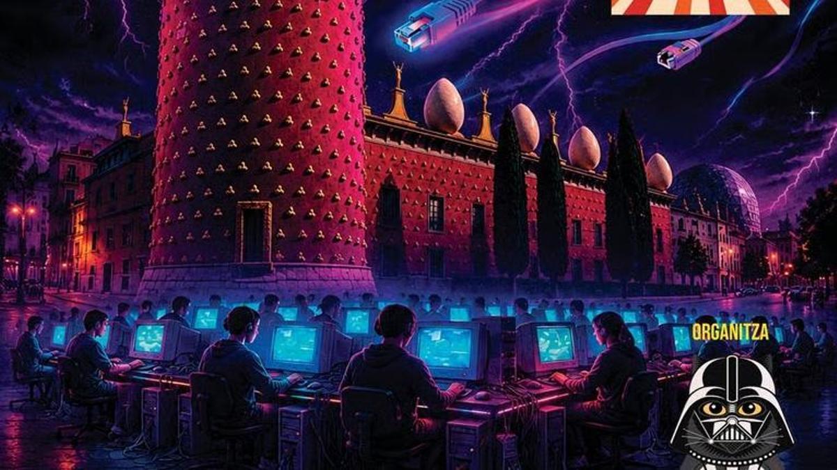 Detall del cartell que anuncia aquesta primera Tramuntana Lan Party Figueres.