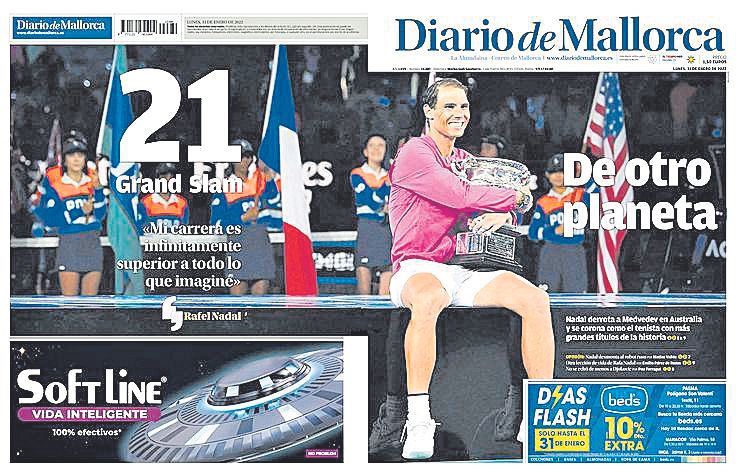 Rafa Nadal portada en periódicos de todo el mundo