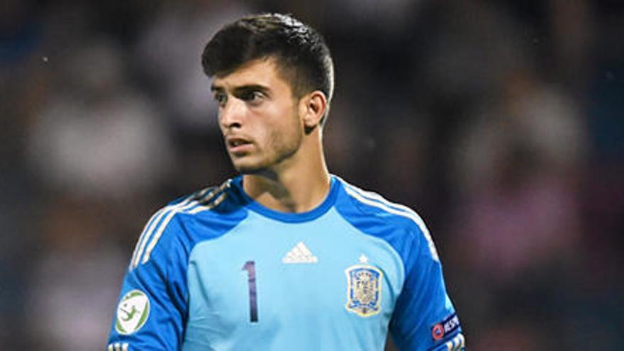 Antonio Sivera durante un partido con la selección española sub&#039;19