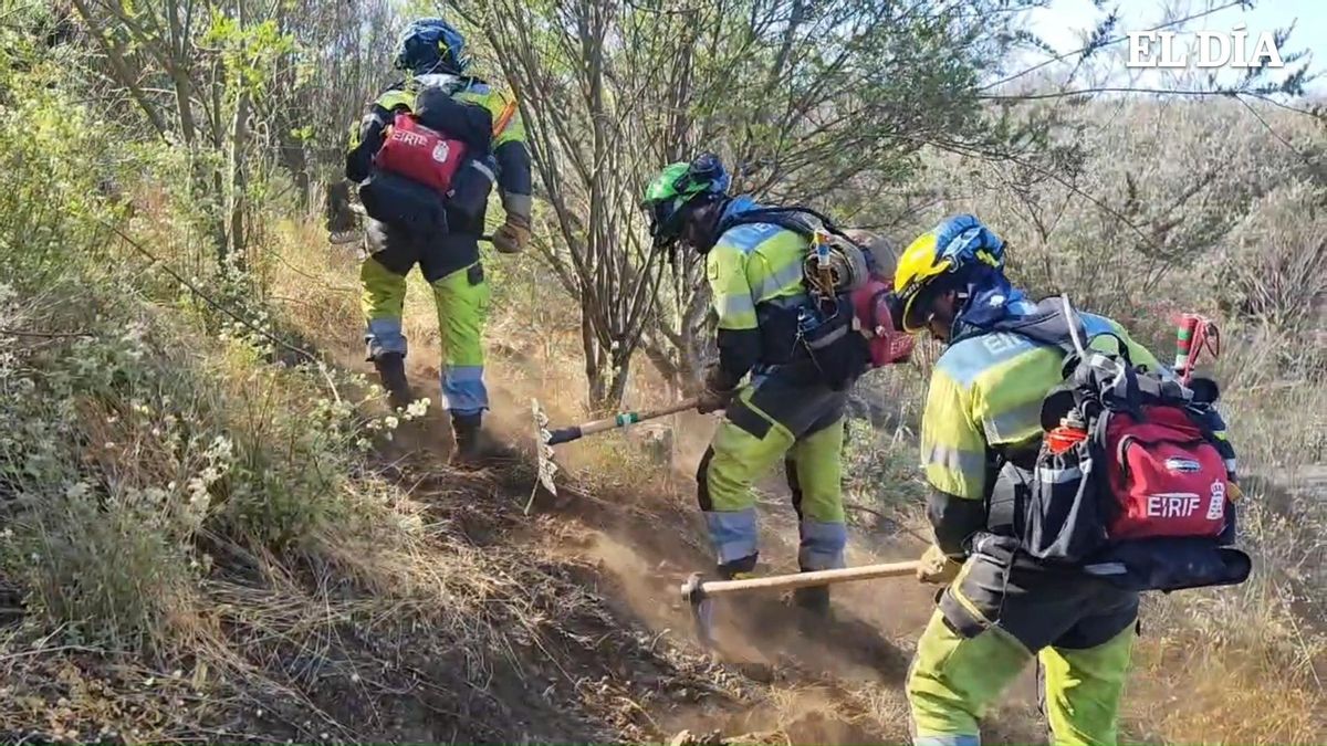Labores del EIRIF El Hierro en el perímetro del incendio