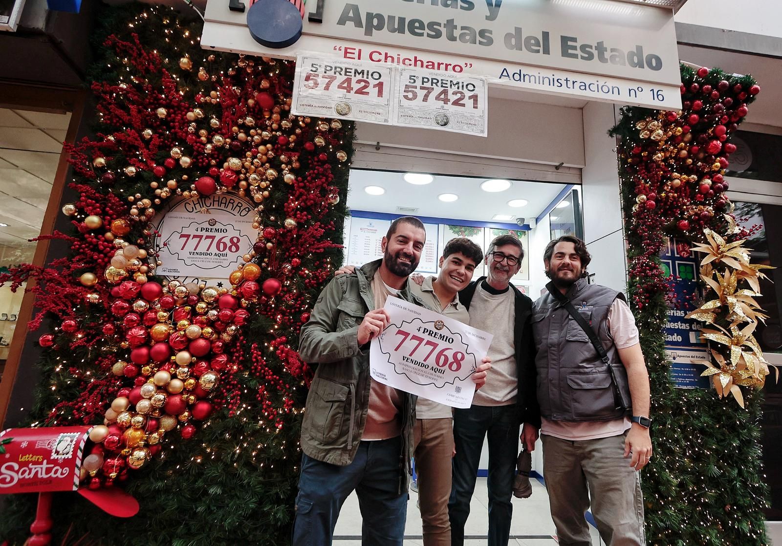 Celebración de un cuarto premio en Santa Cruz de Tenerife