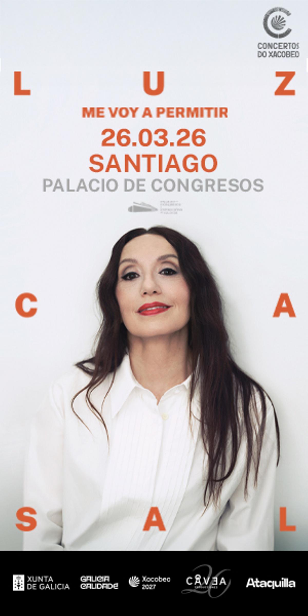 Luz Casal actuará el 26 de marzo en Santiago