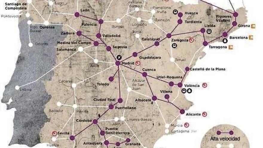 El mapa publicado en la revista de Renfe.