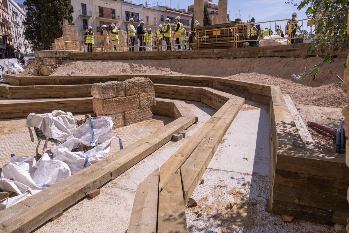 Una de las grandes novedades de la actuación en el Foro de la Colonia de Tarragona es la instalación de unas graderías.