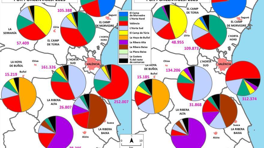 La movilidad laboral en el área metropolitana de València y los efectos de la dana