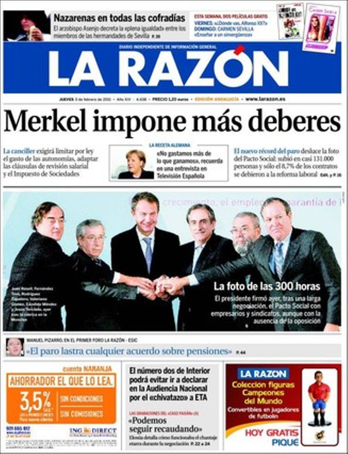 ’La Gaceta’ també explica que la ’zona 80’ va tenir una mitjana de 322 multes al dia, que el BBVA és la primera entitat que augmenta beneficis el 2010 i que la UE ultima un procés contra els bancs alemanys rescatats per suposades ajudes públiques il·legals.