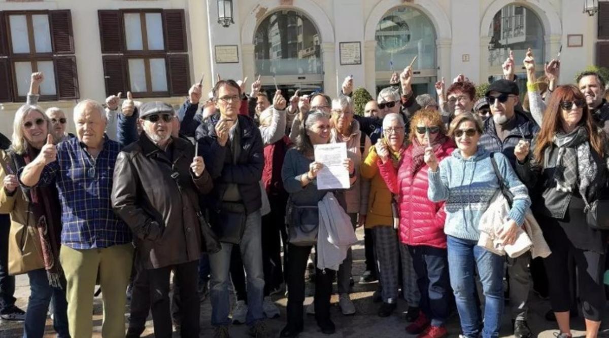 Protesta de veïns el febrer de l'any passat contra la construcció de l'heliport.