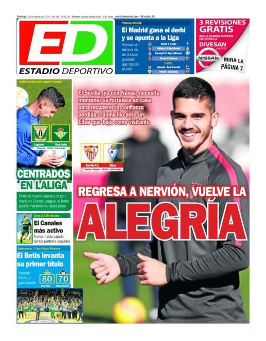 Portada ESTADIO DEPORTIVO domingo 10 de febrero