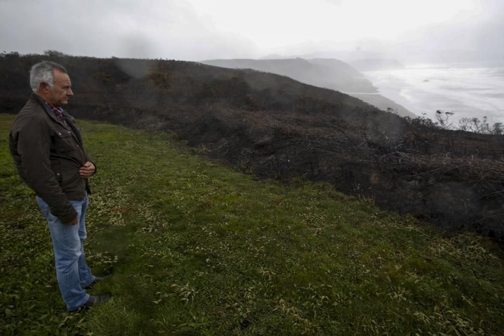 Incendio en el entorno del playón de Bayas