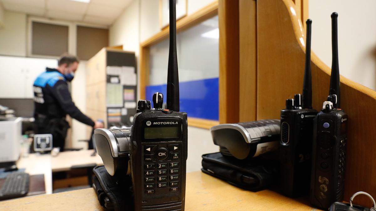 Puesto de control de la Policía Local de Avilés.