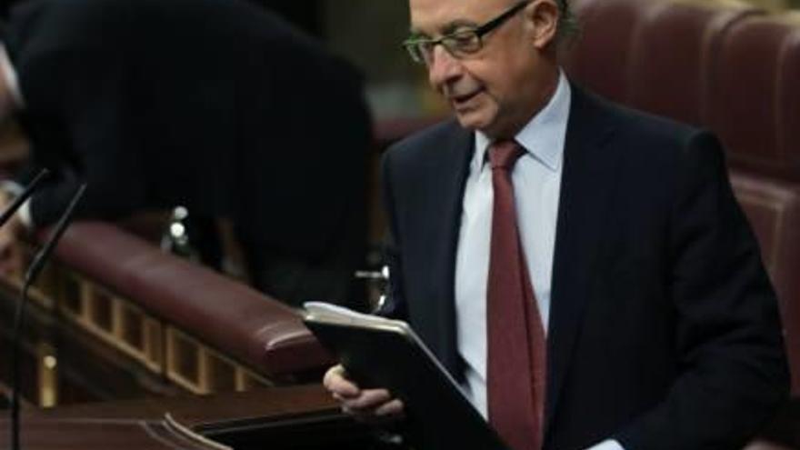 El ministro Montoro, ayer en el Congreso de los Diputados.