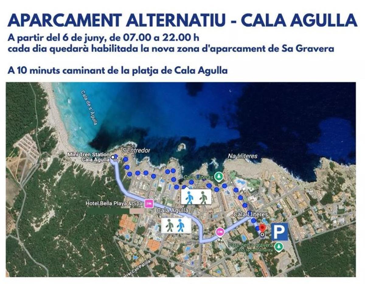 El nuevo aparcamiento para Cala Agulla ya está disponible.