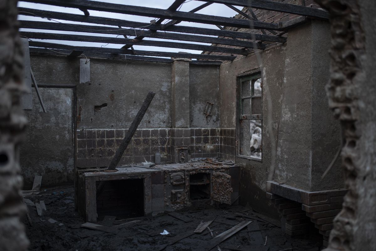 La cocina de una casa de Aceredo que se tragó el embalse. // BRAIS LORENZO