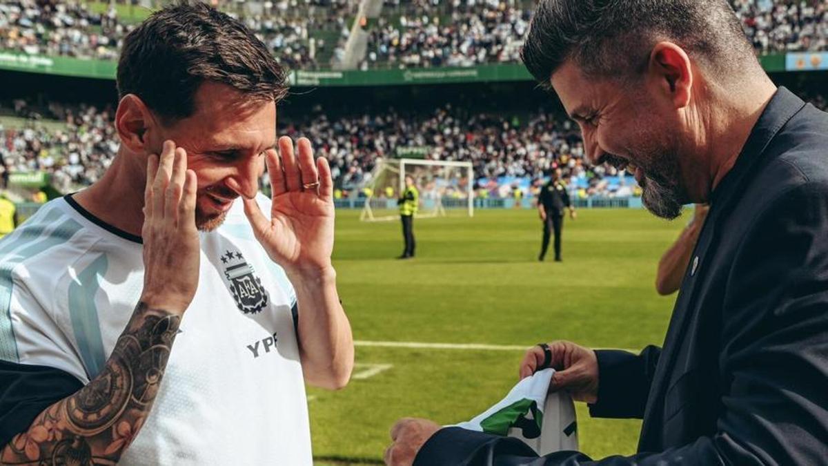 Así ha sido el entrenamiento de Messi en el Martínez Valero