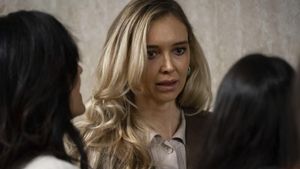 Kaja Sokola llegando a la corte de Manhattan donde se juzga a Harvey Weinstein. 