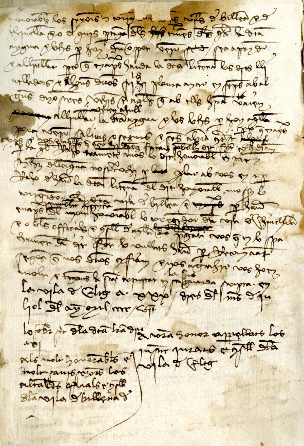 Carta de la primera petición del Trasvase Júcar-Vinalopó.