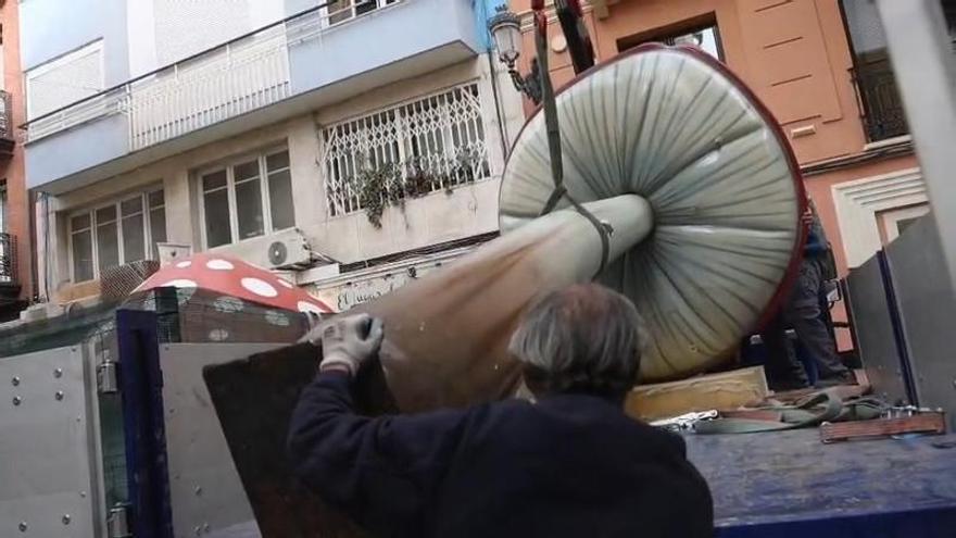 Las primeras setas restauradas ya llegan a la calle San Francisco de Alicante