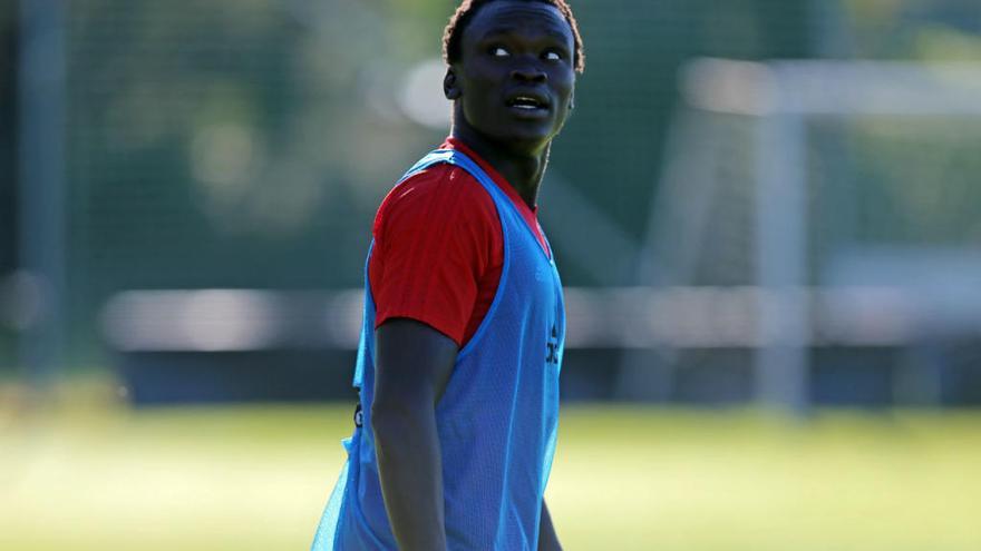 Pione Sisto, durante un entreno en A Madroa // MG BREA