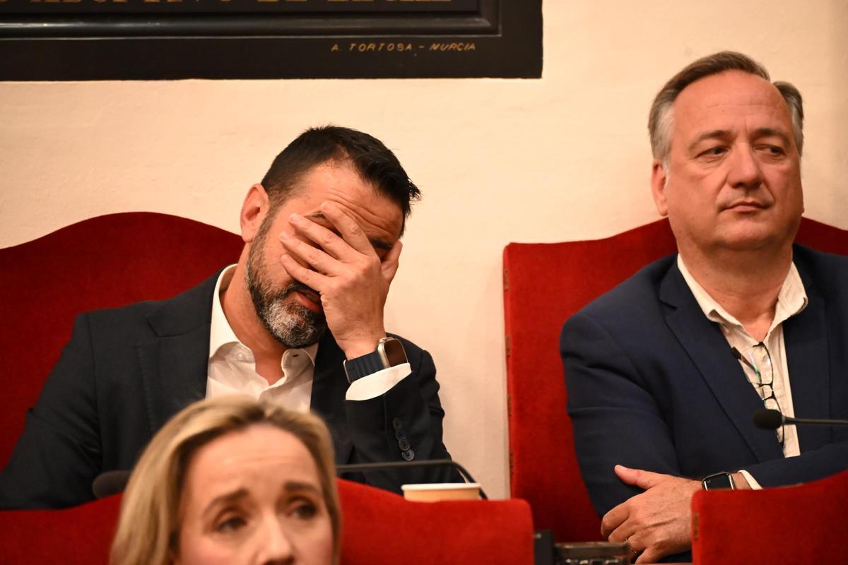 Samuel Ruiz (i), en el pleno de este miércoles en Elche