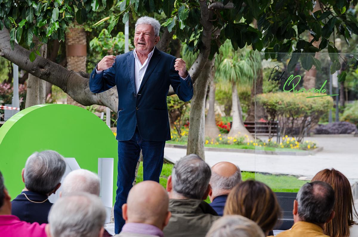 Pedro Quevedo, este sábado en el parque Doramas, durante la presentación de su candidatura a la Alcaldía de la capital.