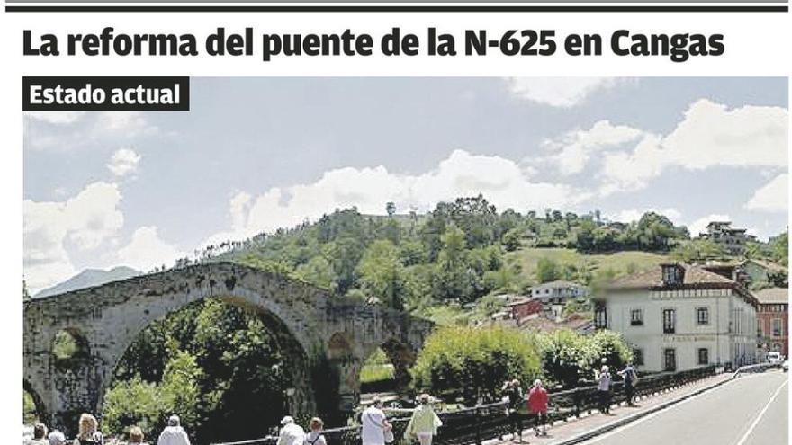 Cangas de Onís propone a Carreteras ampliar la acera de la N-625 que da al puente &quot;romano&quot;