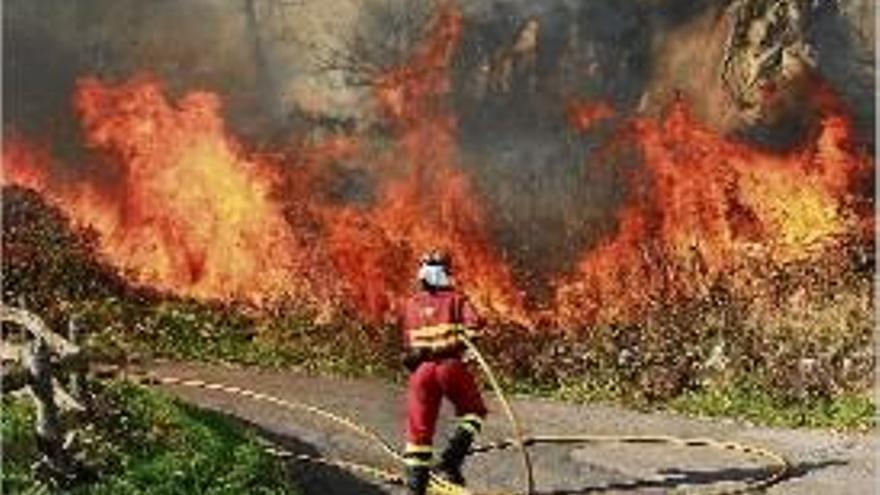 Un dels incendis que romanen actius a Astúries.