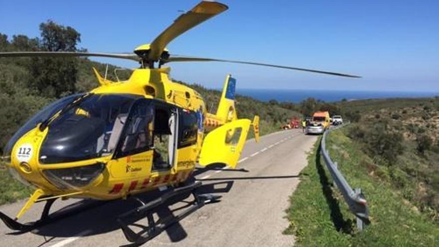 Una parella francesa va resultar ferida ahir a la carretera de Sant Pere de Rodes al Port de la Selva