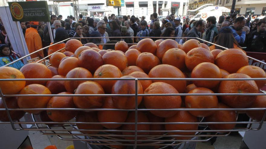 Mil litros de zumo de naranja gratis hoy en la mascletà